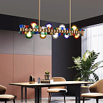 Люстра золотая с цветными плафонами и декором Colorful Ball Candy Crystal варинант исполнения - 1 | Loft Concept в Казани