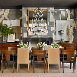 Обои ручная роспись в стиле Арт-деко Symphony Original colourway on Arkose silk dupion варинант исполнения - 1 | Loft Concept в Казани