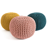Круглый вязаный пуф Pink Knitted Ball Pouf варинант исполнения - 2 | Loft Concept в Казани