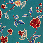 Обои с вышивкой ручной работы Flora Rio colourway on Liso Pine wool sateen варинант исполнения - 3 | Loft Concept в Казани