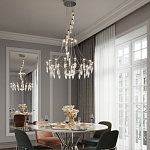 Люстра подвесная из металла с хрустальными прозрачными подвесками Quasar 81 варинант исполнения - 12 | Loft Concept в Казани