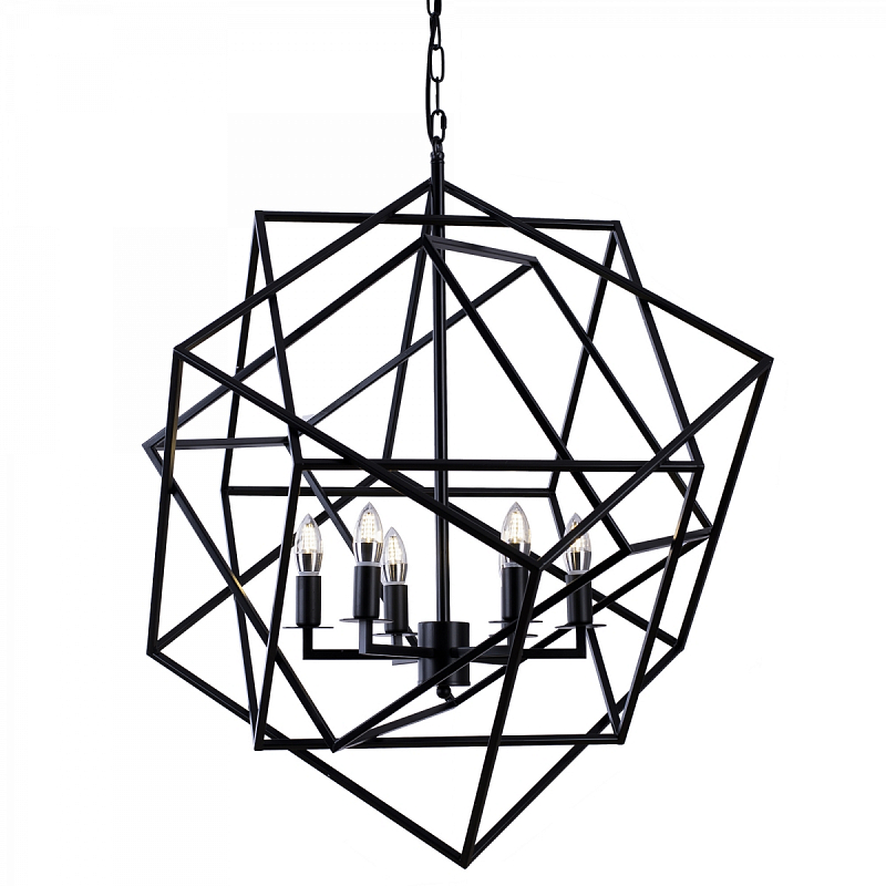 Люстра Cubist Small Chandelier Black Черный в Казани | Loft Concept 