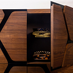 Высокий комод с узором из шпона на фасаде Sahara варинант исполнения - 4 | Loft Concept в Казани