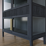 Витрина Primo со стеклянными фасадами и 2 ящиками Черный дуб варинант исполнения - 4 | Loft Concept в Казани