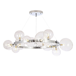 Люстра круглая подвесная с 15-ю прозрачными шарообразными плафонами из стекла Iona chandelier варинант исполнения - 5 | Loft Concept в Казани