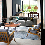 Кресло с каркасом из массива дуба Deniaud Oak Grey Armchair варинант исполнения - 6 | Loft Concept в Казани