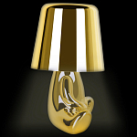 Настольная лампа фигурная золотого цвета с гладким абажуром Высота 16 см Sophia варинант исполнения - 7 | Loft Concept в Казани