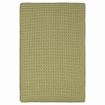 Плед из шерсти зеленого цвета с бахромой Waffle Comfort варинант исполнения - 1 | Loft Concept в Казани