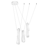 Подвесной светильник белого цвета с 3-мя изогнутыми плафонами Flow Loop варинант исполнения - 2 | Loft Concept в Казани