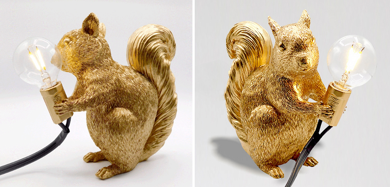 Настольная лампа белка Gold Squirrel Lamp - Loft-Concept в Казани