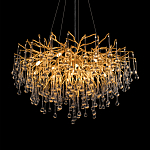 Люстра подвесная с прозрачными стеклянными подвесками в форме капель Диаметр 80 см Droplet Chandelier варинант исполнения - 15 | Loft Concept в Казани