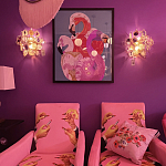 Картина Фламинго вышивка бисер Flamingo Beaded Wall Art варинант исполнения - 2 | Loft Concept в Казани