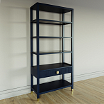 Стеллаж Elsa Dreams Blue со стеклянными полками и ящиком варинант исполнения - 1 | Loft Concept в Казани