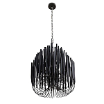 Люстра черная с несколькими ярусами деревянных палочек Bright Wooden Chandelier варинант исполнения - 3 | Loft Concept в Казани