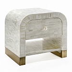 Тумбочка прикроватная с ящиком Tofino White Bone Inlay  Bedside Cabinet   варинант исполнения - 3 | Loft Concept в Казани