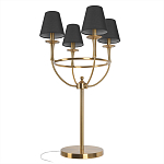 Настольная лампа на металлическом основании бронзового цвета с 4-мя черными конусовидными абажурами Dignity варинант исполнения - 3 | Loft Concept в Казани