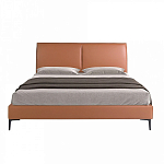 Кровать двуспальная коричневая из экокожи Modern Look варинант исполнения - 3 | Loft Concept в Казани
