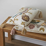 Чехол на подушку с кисточками и вышивкой птиц Ethnic mix Birds Square варинант исполнения - 5 | Loft Concept в Казани