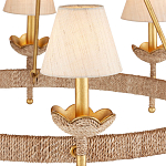 Люстра из кованого железа с отделкой плетеной веревкой и сусальным золотом Parisian Style варинант исполнения - 2 | Loft Concept в Казани