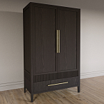 Шкаф платяной Primo с выдвижными ящиками шпон Темный орех варинант исполнения - 3 | Loft Concept в Казани