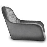 Барный стул со спинкой и подлокотниками на 4-х деревянных ножках Douglas Rhombus Серый Велюр варинант исполнения - 2 | Loft Concept в Казани