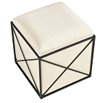 Пуф бежевый с черной металлической рамой Beige Pouf варинант исполнения - 3 | Loft Concept в Казани