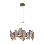 Люстра круглая с полукруглыми плафонами из искусственного алебастра в бронзовой оправе Marbella варинант исполнения - 3 | Loft Concept в Казани