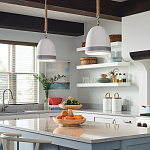 Подвесной светильник белый колоколообразный с декоративной обмоткой из веревки Hinkley варинант исполнения - 8 | Loft Concept в Казани