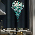 Люстра зеленая каскадная Green Light CascadeDroplet Chandelier варинант исполнения - 2 | Loft Concept в Казани