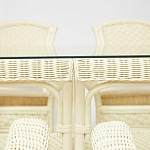Комплект обеденный из ротанга Eloise grand white варинант исполнения - 3 | Loft Concept в Казани