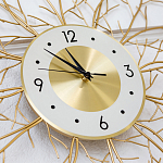 Часы настенные из металла золотые с белым циферблатом Current Time варинант исполнения - 2 | Loft Concept в Казани