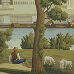 Обои ручная роспись Monuments of Paris Roberts on Sepia scenic paper варинант исполнения - 1 | Loft Concept в Казани