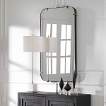 Зеркало настенное в черной металлической раме Mirror Cardinal варинант исполнения - 6 | Loft Concept в Казани