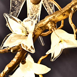 Люстра в виде золотой ветки с цветами и птичками Marvelous Garden варинант исполнения - 8 | Loft Concept в Казани