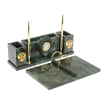 Настольный письменный набор из змеевика с подставкой под календарь Successful Leader варинант исполнения - 2 | Loft Concept в Казани