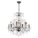 Люстра с хрустальными подвесками и металлическим основанием Диаметр 80 см Rococo Iron & Crystal Chandelier варинант исполнения - 2 | Loft Concept в Казани