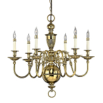 Люстра цвета латунь с 6-ю лампами в форме свечей в классическом стиле Hinkley варинант исполнения - 1 | Loft Concept в Казани