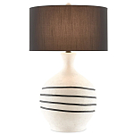 Настольная лампа фактурная с черными круговыми линиями на корпусе Recess варинант исполнения - 2 | Loft Concept в Казани