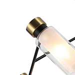 Люстра потолочная с 6-ю цилиндрическими плафонами из стекла и черным каркасом Noir Poise варинант исполнения - 2 | Loft Concept в Казани