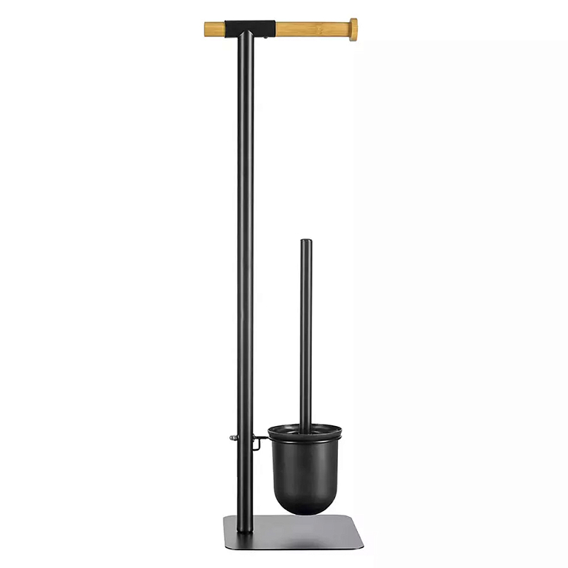 Держатель для туалетной бумаги с подвесным ершиком Black Bathroom Accessory Черный Держатель для туалетной бумаги с подвесным ершиком Black Bathroom Accessory Черный в Казани | Loft Concept