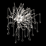 Бра с лучеобразным основанием и подвесками из прозрачного стекла в виде длинных капель Droplet Chandelier варинант исполнения - 10 | Loft Concept в Казани