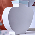 Ваза плоская белая с абстрактными черными линиями в форме лиц Faces of Imagination варинант исполнения - 7 | Loft Concept в Казани