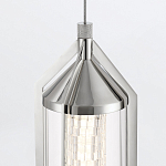 Подвесной светильник хромированного цвета с прозрачным цилиндрическим стеклянным плафоном Eurofase варинант исполнения - 5 | Loft Concept в Казани