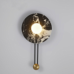 Бра круглое с каменным основанием и плафоном из стекла в форме шара Shaw Marble Lighting варинант исполнения - 2 | Loft Concept в Казани