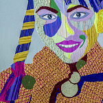 Картина с вышивкой Портрет wall panel People with the yellow ear 3 варинант исполнения - 1 | Loft Concept в Казани