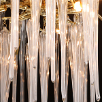 Люстра золотого цвета с декоративными ветками и длинными прозрачными стеклянными подвесами в форме сосулек Droplet Chandelier варинант исполнения - 5 | Loft Concept в Казани