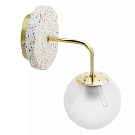 Бра с белым матовым плафоном в форме шара Round White Matte Lampshade варинант исполнения - 2 | Loft Concept в Казани