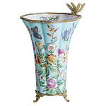 Ваза со стрекозой из фарфора с бронзовыми элементами Paradise Dragonfly варинант исполнения - 1 | Loft Concept в Казани