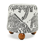 Пуф Wakonda с Круглыми ножками Черно-Белый орнамент варинант исполнения - 1 | Loft Concept в Казани