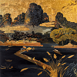 Кофейный стол с японским пейзажем Bohemia coffee table  варинант исполнения - 1 | Loft Concept в Казани